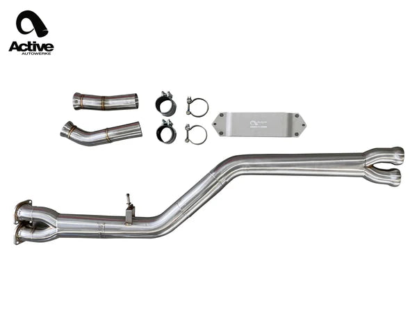 Active Autowerke - Single Mid-pipe W/ Brace for BMW F87 M2 Competition