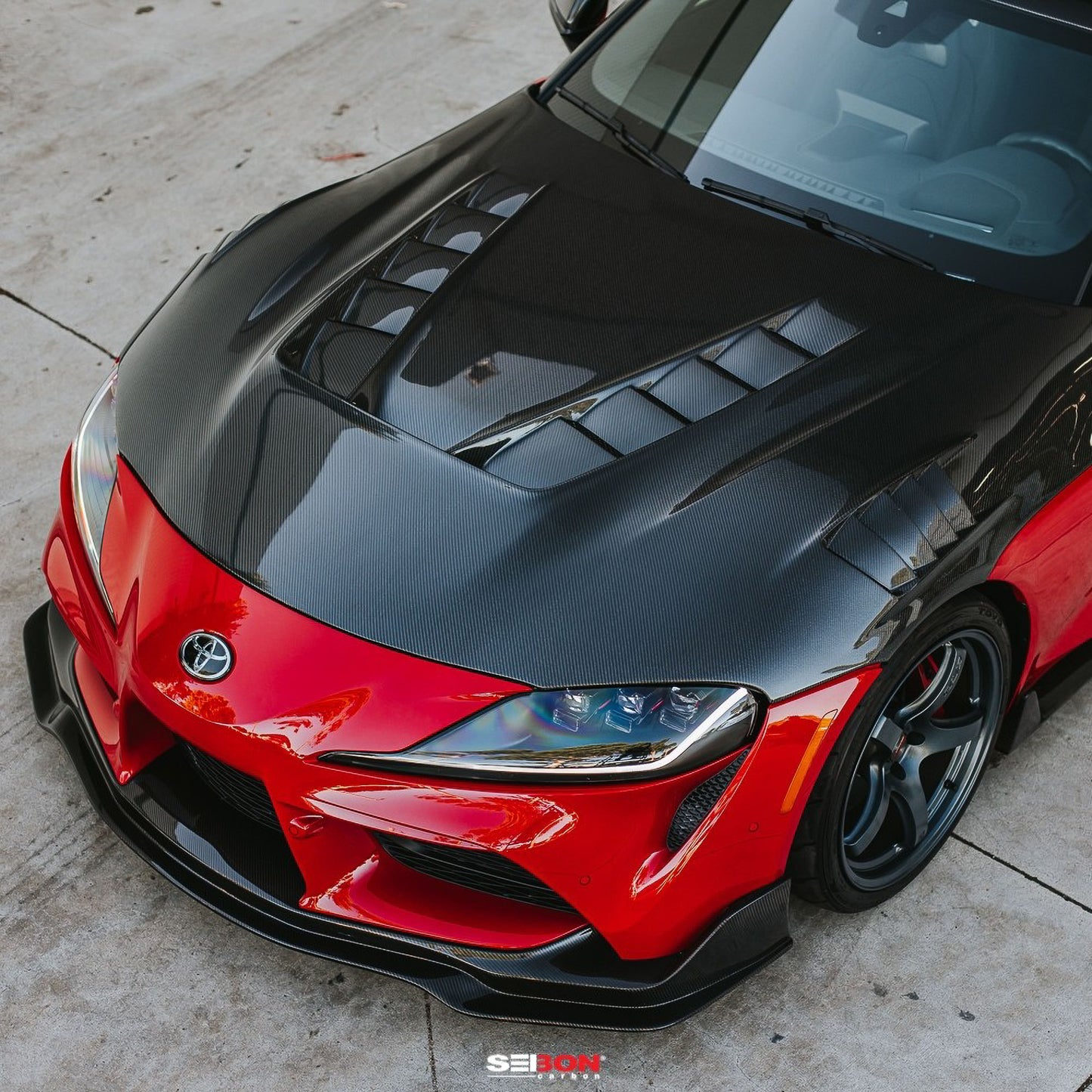 Seibon - TV - Style Double Sided Carbon Fiber Hood For 2020 - 2026 Toyota Supra A90 MKV