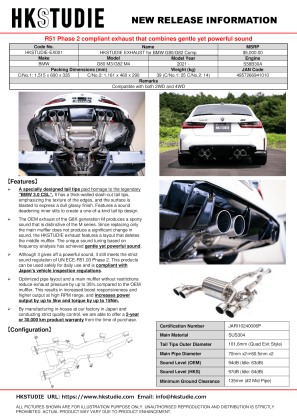 HKS - HKSTUDIE Exhaust for BMW G80 / G82