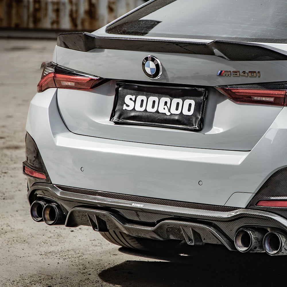 SOOQOO - Carbon Fiber Quad Tips Rear Diffuser for BMW G26 4 Series