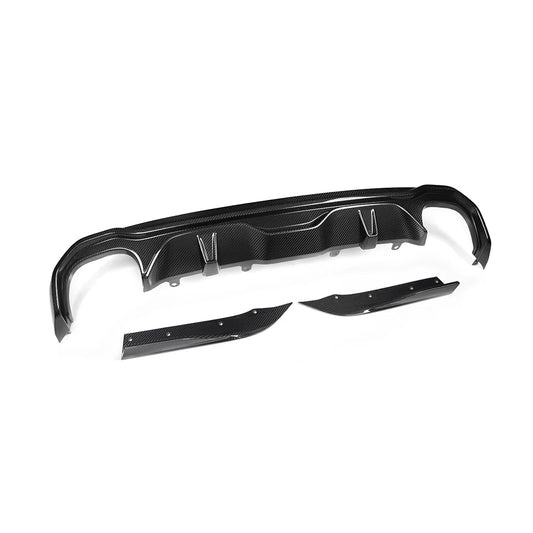 SOOQOO - Carbon Fiber Quad Tips Rear Diffuser for BMW G26 4 Series