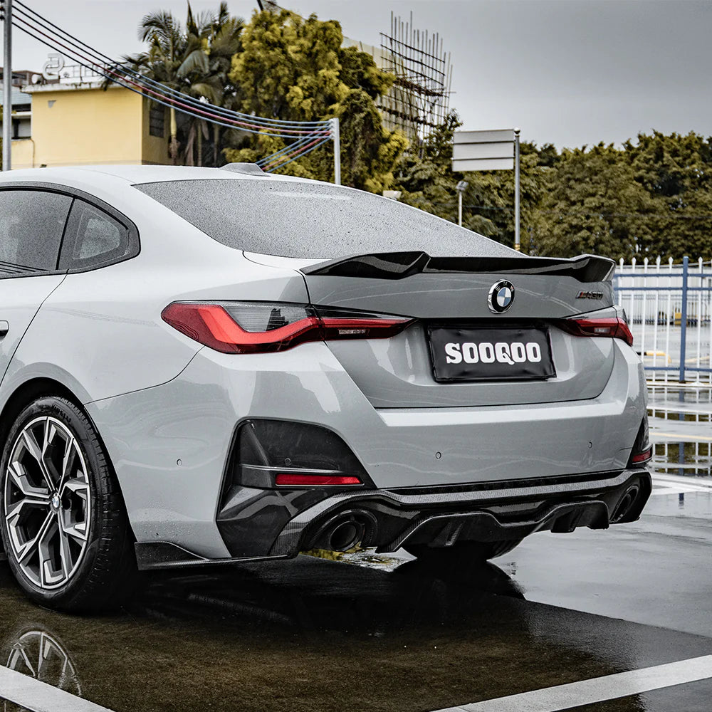 SOOQOO - Carbon Fiber Dual Tip Rear Diffuser for BMW G26 4 Series