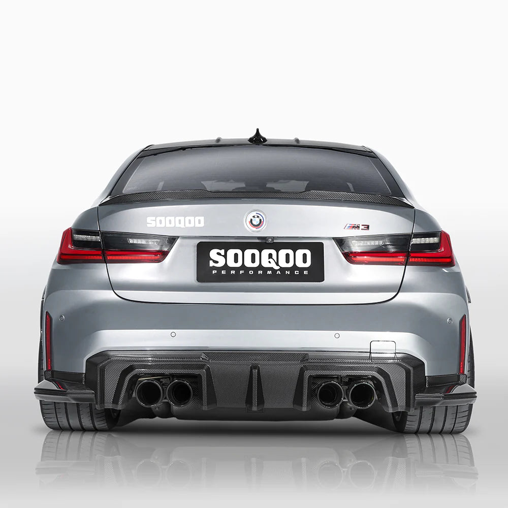 SOOQOO - Carbon Fiber Rear Diffuser Type-B for BMW G80 M3