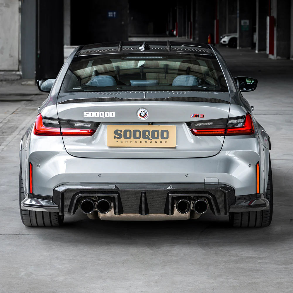 SOOQOO - Carbon Fiber Rear Diffuser Type-B for BMW G80 M3