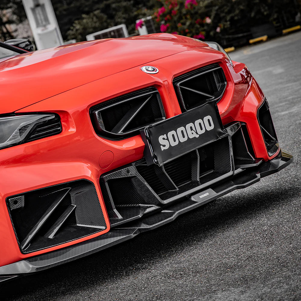 SOOQOO - Carbon Fiber Front Bumper Center Trim for BMW G87 M2