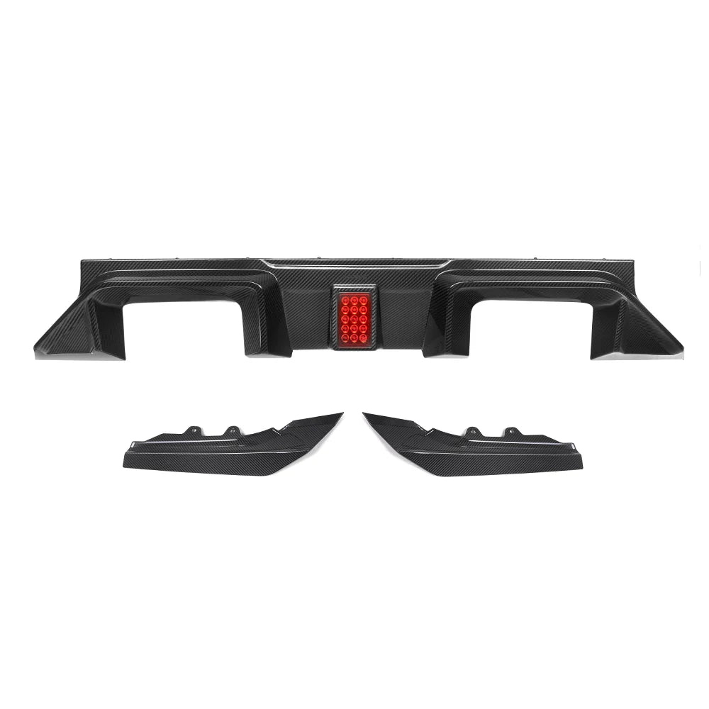 SOOQOO - Type-C Carbon Fiber Rear Diffuser w/ Brake Light for BMW G87 M2