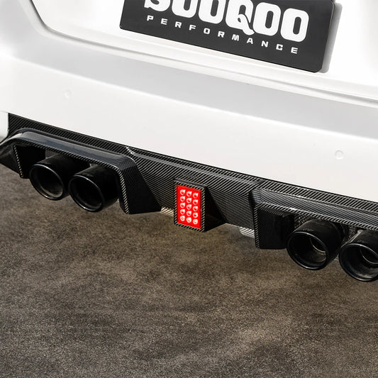 SOOQOO - Type-C Carbon Fiber Rear Diffuser w/ Brake Light for BMW G87 M2