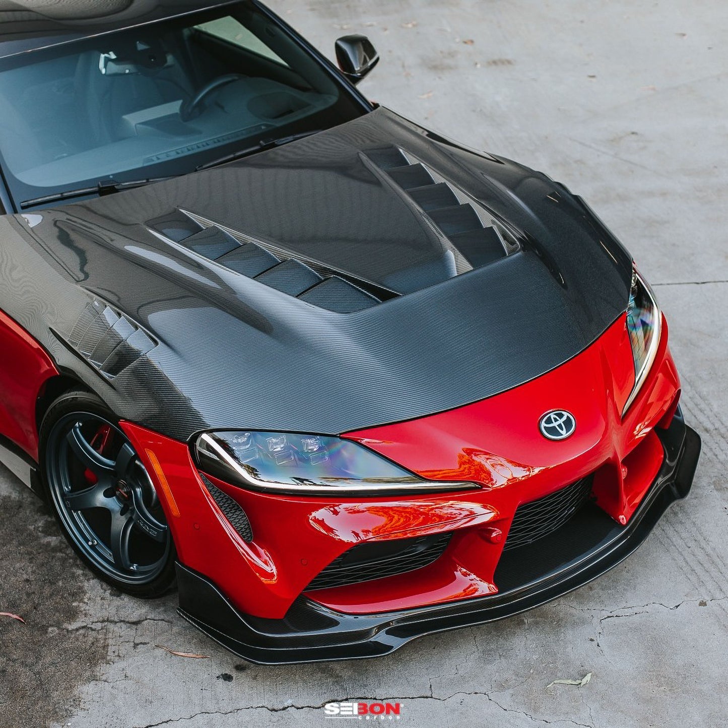 Seibon - TV - Style Double Sided Carbon Fiber Hood For 2020 - 2026 Toyota Supra A90 MKV