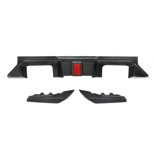 SOOQOO - Type-C Carbon Fiber Rear Diffuser w/ Brake Light for BMW G87 M2